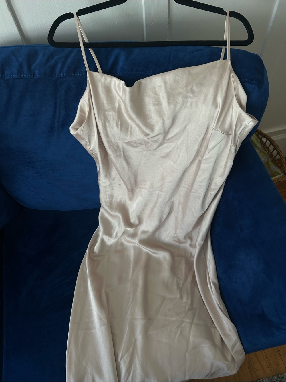 Express Silk-Look Slip Dress in Ivory
